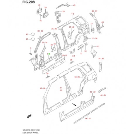 Bas de caisse intérieur - Grand-Vitara 5 portes