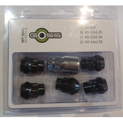 Ecrous anti-vol 12x1.25 - Kit de 5 avec 1 clé